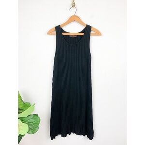 Ben Sherman Black Sleeveless Pleated Knit Mini Dress Sz XS